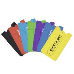 Branded Promotional Silicone Phone Card Holders with stand