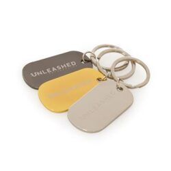 PROMOTIONAL METAL DOG TAG STYLE KEYRING