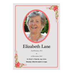 order of service template Rose with line border