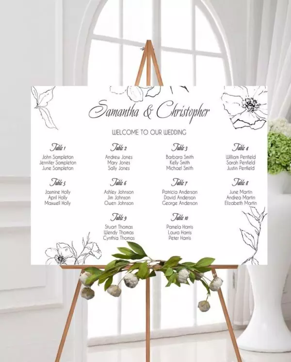 Wedding Seating Plan Printing
