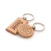 BRANDED WOODEN CIRCLE/RECTANGLE KEYRING